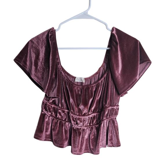 Altar'd State Wine/Pink Cropped Boho Top Size M - Picture 1 of 8